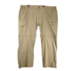 Arctix 3K Khaki Nylon Cargo Convertible Hiking Pants Men's 4XL Elastic Waist Zip
